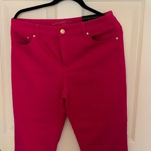 COPY - Chicos hot pink slimming girlfriend crop jean.